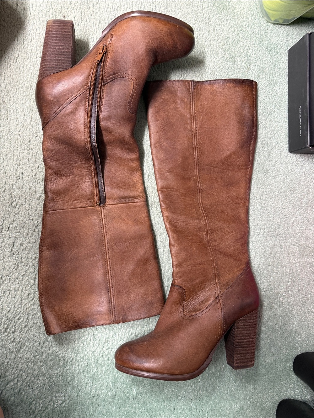 Steve Madden Cognac Brown Over-the-Knee Leather Boots